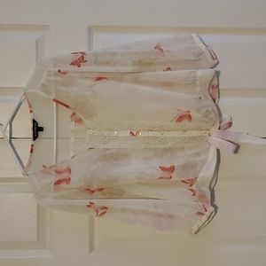 Express Sheer Button Down Top